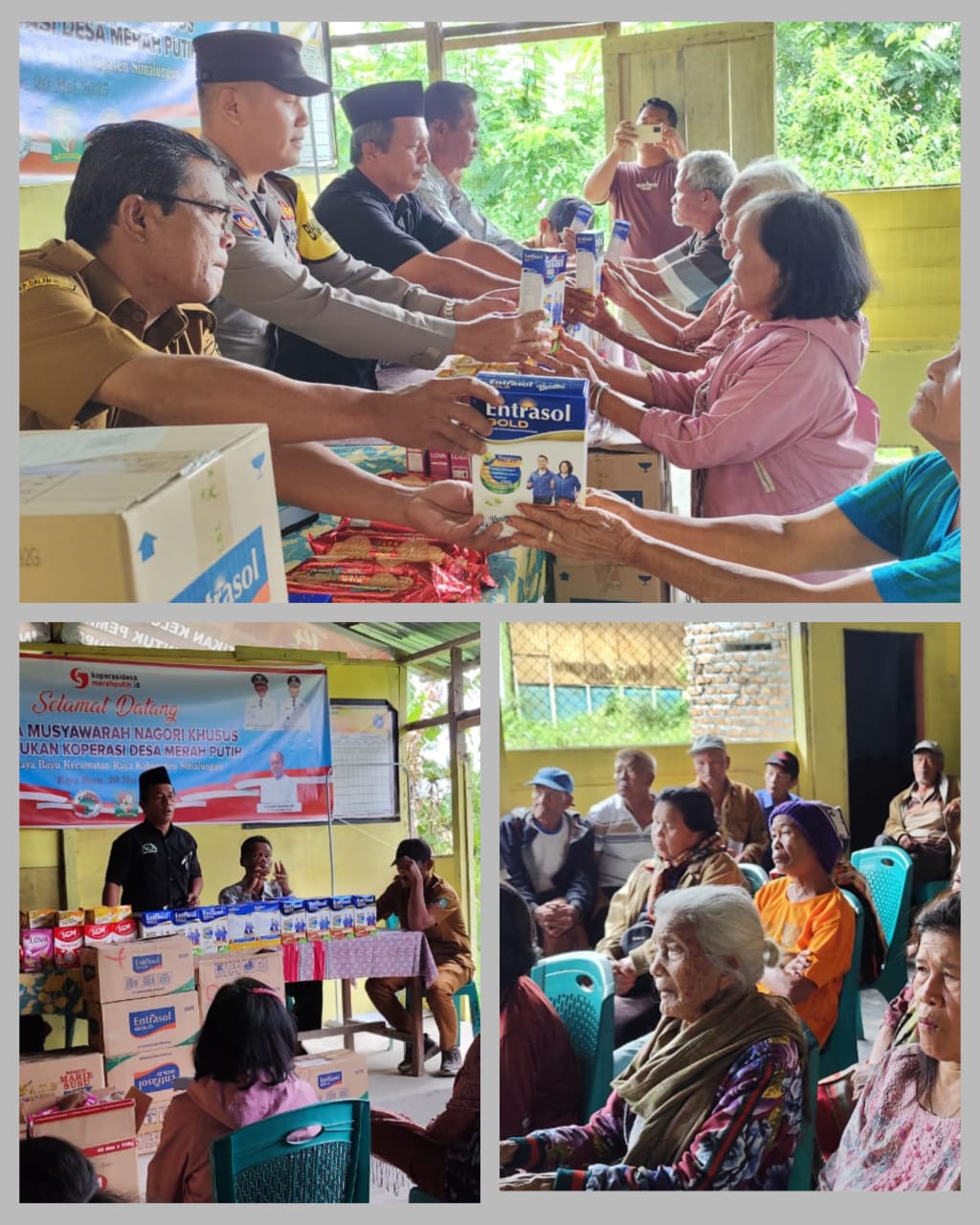 Foto : Pemberian Bantuan Susu kepada lansia di Nagori Raya Bayu