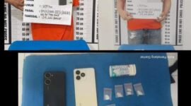 Foto : Tersangka Dan barang Bukti. 