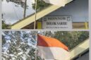 Foto : terlihat bendera merah putih robek,luntur dan kusam berkibar di kantor pangulu nagori Dolok Saribu kecamatan Dolok Pardamean Kabupaten Simalungun. 
