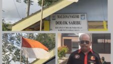 Foto :Ketua DPD Sumut LSM KPK Nusantara Soroti Bendera Merah Putih Robek,Lesu Dan Kusam Yang Masih Berkibar Dikantor Pangulu Nagori Dolok Saribu