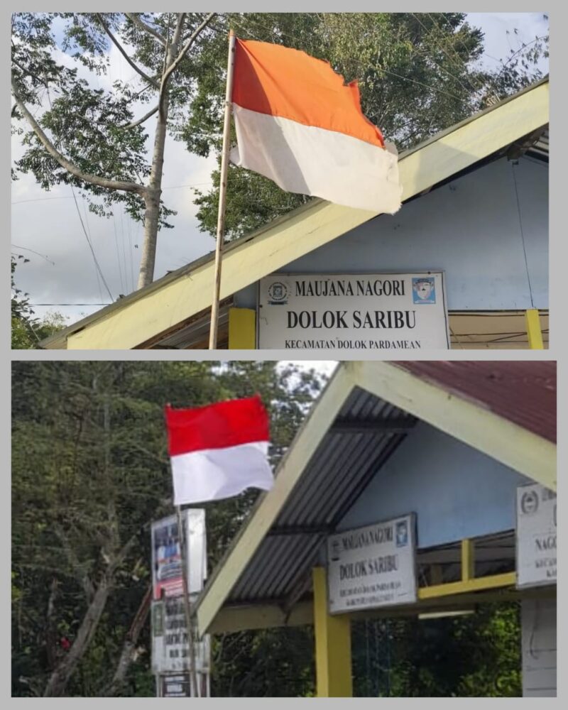 Foto : tampak Bendera Merah Putih Baru Di ganti Setelah ada pemberitaan 