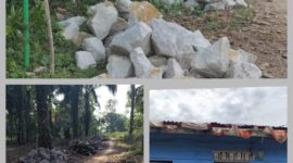 Foto : proyek di nagori Mariah Buttu, kecamatan Silau Kahean , Kabupaten Simalungun tampa adanya plang proyek. 