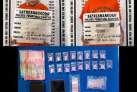 Foto : Tersangka dan barang bukti. 