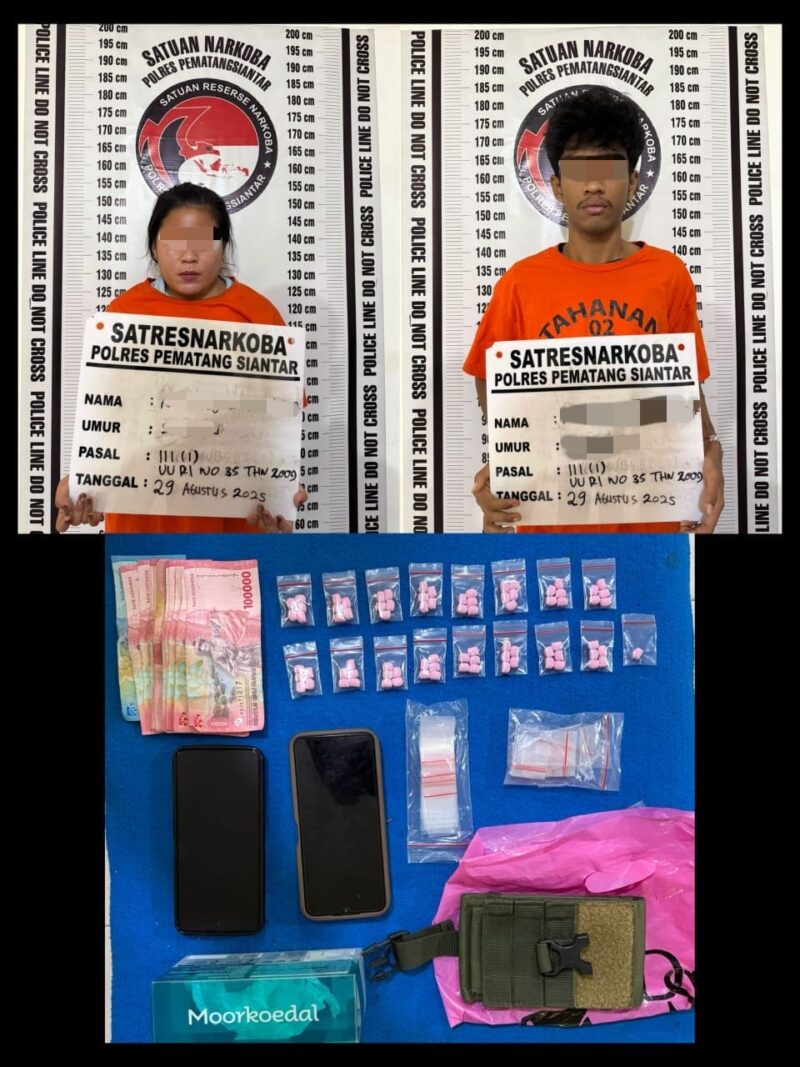 Foto : Tersangka dan barang bukti. 