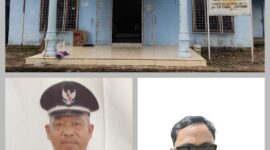 Foto : Kantor Pangulu Nagori Bandar Gunung, Sebelah Kiri Pangulu Bandar Gunung Ahadicik sebelah kanan Ketua LSM Perkara DPC Kabupaten Simalungun 