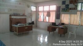 Foto : Ruangan Kantor Afdeling ll, PTPN 4 Kebun Air Batu, Sedang Kosong.