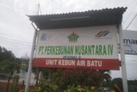 Poto : Plang Perusahaan PTPN 4 Kebun Air Batu