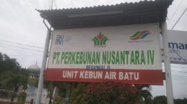 Poto : Plang Perusahaan PTPN 4 Kebun Air Batu