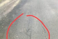 Foto : Aspal Hotmix Sudah Mengalami Rusak Dan Sudah Retak-Retak Di Desa Tunggul 45 Menuju Ofa Padang Mahondang