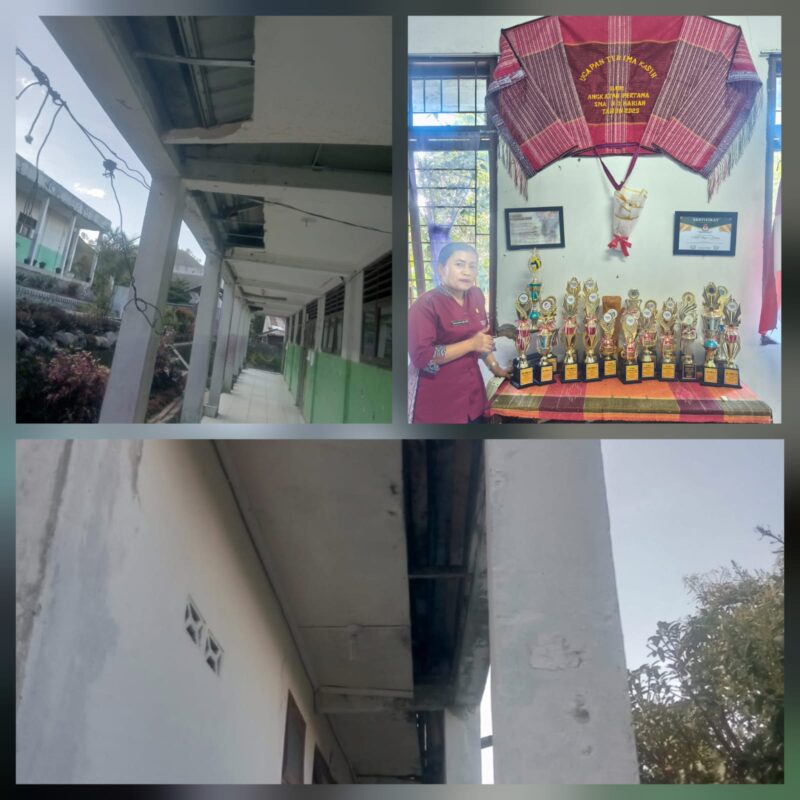 Foto : Gedung SMA Negeri 1 Harian Kondisinya yang sangat memprihatinkan (12/02/2026) 