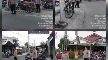 Bhabinkamtibmas Polsek Siantar Barat Rutin Patroli Tempat Penjualan Takjil
