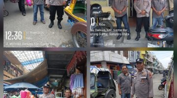 Polsek Siantar Barat Maksimalkan Patroli Jalan Kaki di Pasar Horas