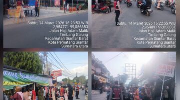 Berikan Kenyamanaan Saat Berbuka, Sat Samapta Polres Pematangsiantar Patroli Tempat Penjualan Takjil