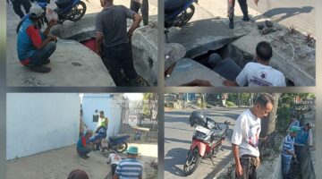 Bhabinkamtibmas Polsek Siantar Martoba Monitoring Pembersihan Parit Antisipasi Banjir