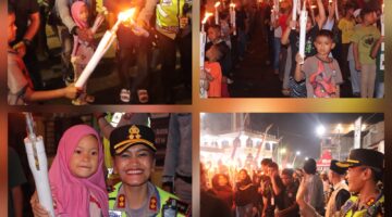 Kapolres Pematangsiantar Pimpin Pelepasan Pawai Obor Takbir Keliling Malam Idul Fitri 1447 H 
