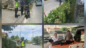 Petugas Pos Pam VI Simpang Sidamanik Respon Cepat Tolong Korban Laka Lantas