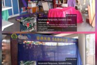 Foto : Salah satu kios UMKM di kawasan foodcourt Waterfront City Pangururan terlihat tidak beroperasi dan tertutup tirai biru, meski di dalamnya masih tersimpan sejumlah produk khas Samosir yang di huni ODGJ