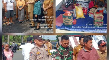 Bhabinkamtibmas Poslek Siantar Timur Monitoring Pemberian Bantuan kepada korban Kebakaran 
