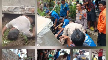 Polsek Siantar Barat Cek TKP dan Evakuasi Pekerja Tertimpa Reruntuhan Bangunan