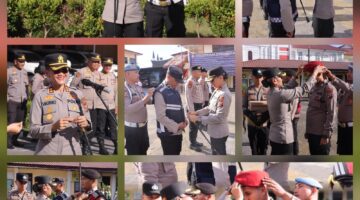 Apel Jam Pimpinan,Kapolres Pematangsiantar Bagikan Kaporlap kepada Personil
