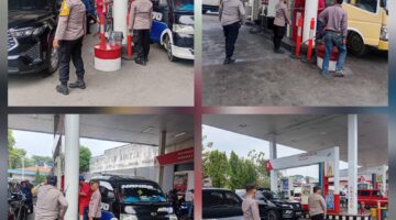 Polsek Siantar Timur Monitoring Penyaluran BBM di Dua SPBU, Harga Subsidi dan Non Subsidi Normal