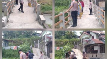 Polsek Siantar Selatan Laksanakan Pembersihan Jembatan Losung Aek 