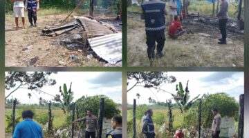 Polsek Sianțar Martoba Cek TKP Kebakaran Rumah di Jalan Parbebsi