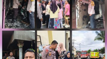 Kapolsek Siantar Marihat Turun Langsung Cek TKP Kebakaran Warung