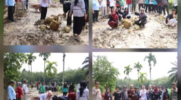 Gotong Royong Jadi Simbol Kekompakan, Kecamatan Dolok Batu Nanggar Bergerak Bersama Perbaiki Jalan Nagori