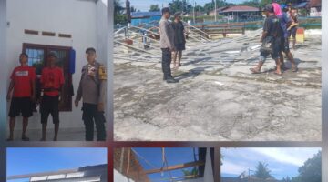 Bhabinkamtibmas Polsek Siantar Marihat Monitoring Rumah Warga Terdampak Angin Puting Beliung