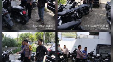 Bhabinkamtibmas Polsek Siantar Utara Sambangi Pekerja Toko Bangunan Sampaikan Pesan Kamtibmas