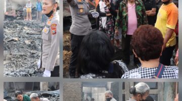 Kapolres Pematangsiantar Turun Langsung Pengecekan TKP Kebakaran Kios di Pasar Dwikora Parluasan