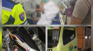 Unit Gakkum Sat Lantas Polres Pematangsiantar Cek TKP Laka Lantas di Jalan Besar Sidamanik