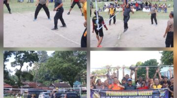Sambut HUT Bhayangkara ke-80, Kapolres Simalungun Gelar Final Pertandingan Bola Voli Antar Personel