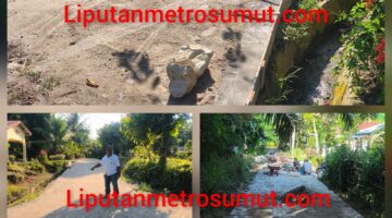 Foto istimewah proyek siluman di Nagori Dolok Mainu, papan proyek kosong. 
