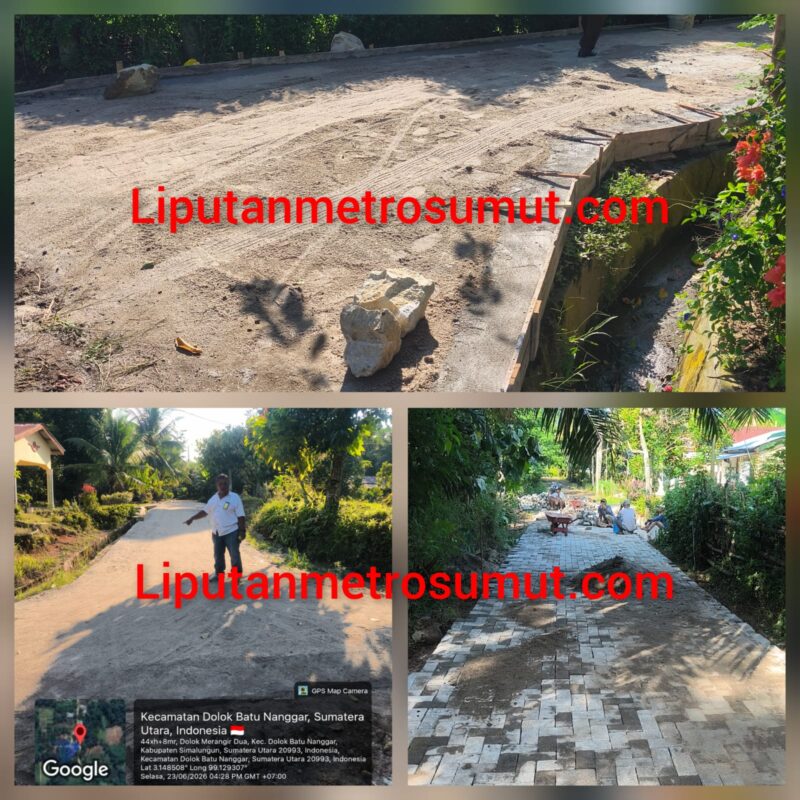 Foto istimewah proyek siluman di Nagori Dolok Mainu, papan proyek kosong. 