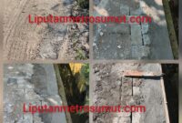 Foto : proyek pembangunan Paving block di nagori dolok Mainu, kecamatan dolok batunanggar manggar diduga asal jadi. 