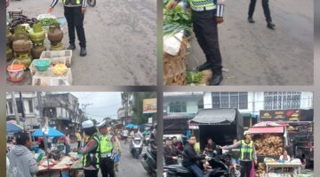 Sat Lantas Polres Pematangsiantar Laksanakan Dikmas Lantas Penling – Penluh di Jalan di Pasar Dwikora