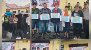 Sambut HUT Bhayangkara Ke 80, Polres Pematangsianțar Berikan Bansos Kepada Korban Kebakaran Kios Pasar Dwikora 