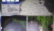 Foto : tampak aliran sungai bah Sombuh tercemar limbah