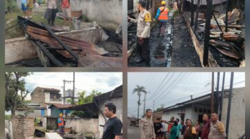 Dua Unit Rumah Warga Kebakaran di Jalan Tongkol, Polsek Siantar Timur Cek TKP