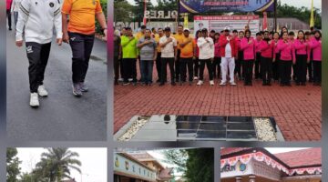 Semarak Hut Bhayangkara Ke-80: Kapolres Simalungun Gelar Olahraga Bersama Dan Lucky Draw, Forkopimda Hingga Bupati Turun Langsung Meriahkan Acara