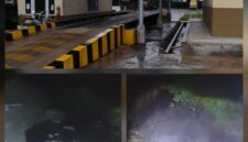 Foto atas: PKS PT.TSP(Tenera Sergai Perkasa) . 
Foto dia dan tiga : diduga pembuangan air limbah milik PT. TSP 