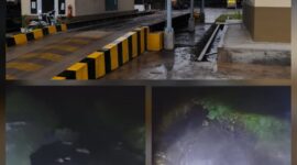 Foto atas: PKS PT.TSP(Tenera Sergai Perkasa) . 
Foto dia dan tiga : diduga pembuangan air limbah milik PT. TSP 