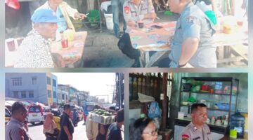 Polsek Siantar Barat Laksanakan Patroli Jalan Kaki Siang Hari Antisipasi 3C di Pasar Horas