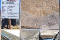 Foto : kondisi Rabat beton nagori Totap Majawa , kecmatan tanah Jawa, baru selesai di bangun sudah ada retak. 