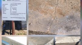 Foto : kondisi Rabat beton nagori Totap Majawa , kecmatan tanah Jawa, baru selesai di bangun sudah ada retak. 
