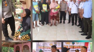 Kapolres Simalungun AKBP Marganda Aritonang Turun Langsung Salurkan Bantuan Kemanusiaan untuk Korban Angin Puting Beliung di Talun Rejo