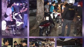 Patroli Rutin, Timsus Dayok Mirah Polres Pematangsiantar Amankan Tiga Sepedamotor Knalpot Brong