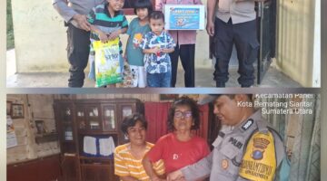 Polsek Siantar Marihat Salurkan Bansos HUT Bhayangkara Ke 80 Kepada Masyarakat Membutuhkan